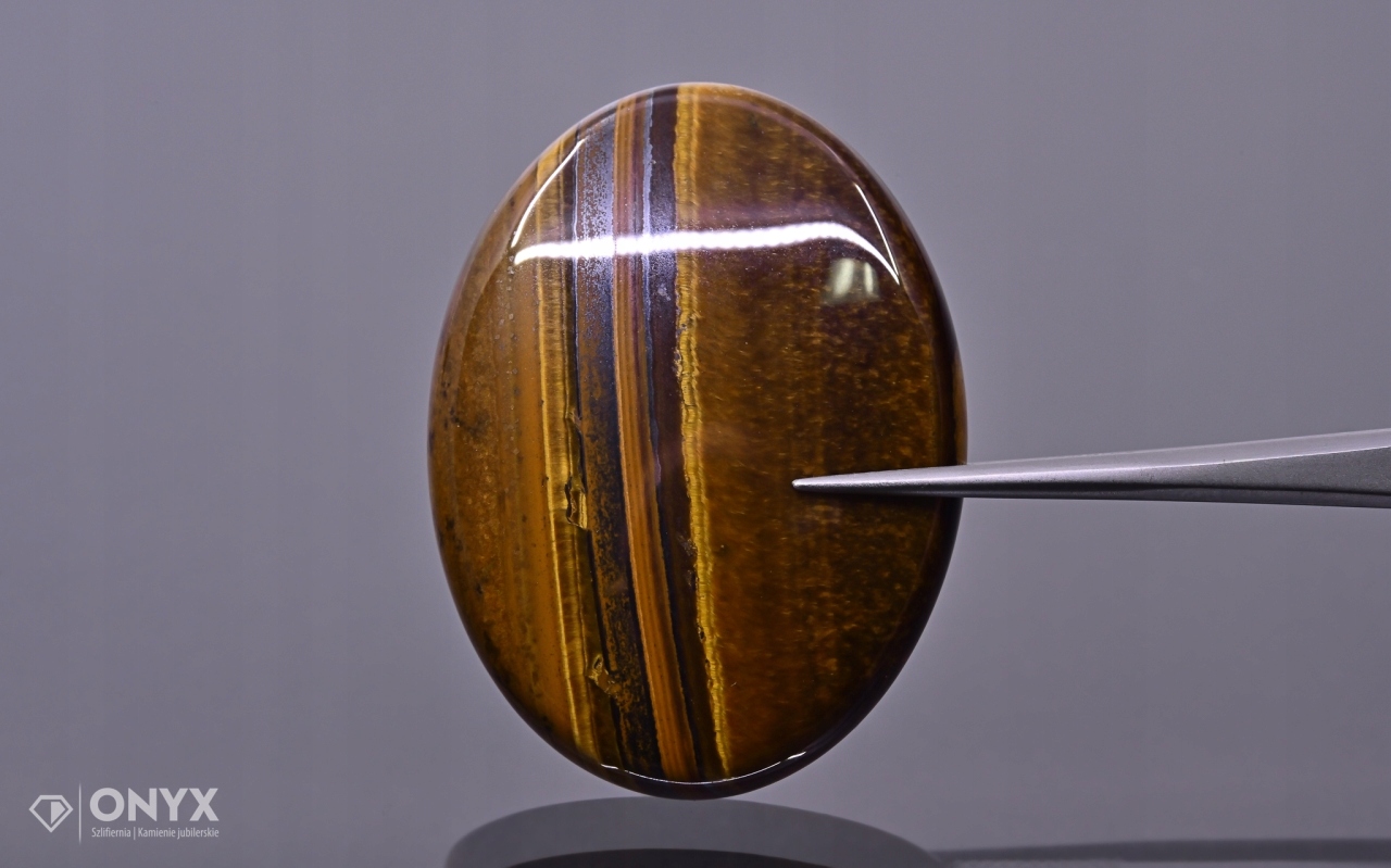 Tygří oko nízký kabošon ovál 40x30 mm