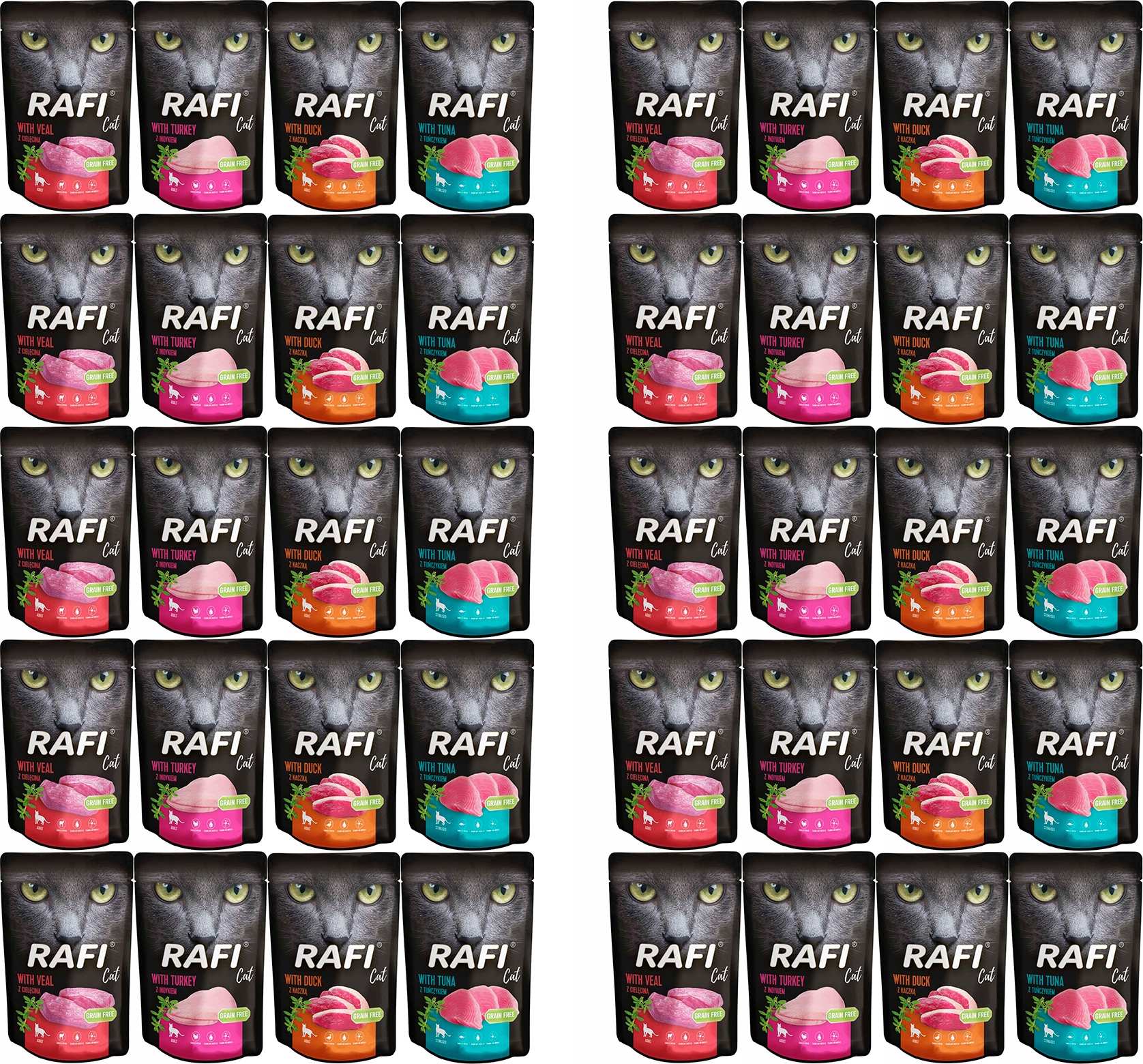 Karma mokra dla kota Rafi Dolina Noteci 40x100g MIX Smaków