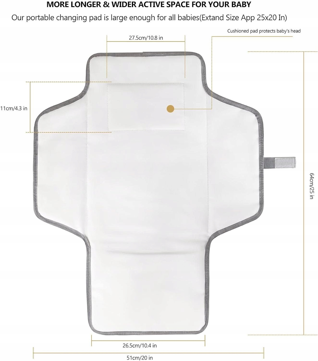 Podk?adka do przewijania niemowl?t - Wbudowana poduszka New Born Długość 1 cm