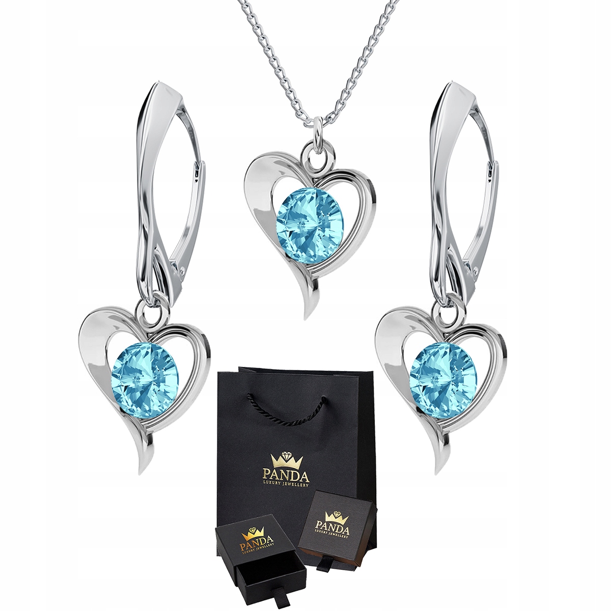 

Komplet Biżuterii Swarovski Srebro 925 Serce