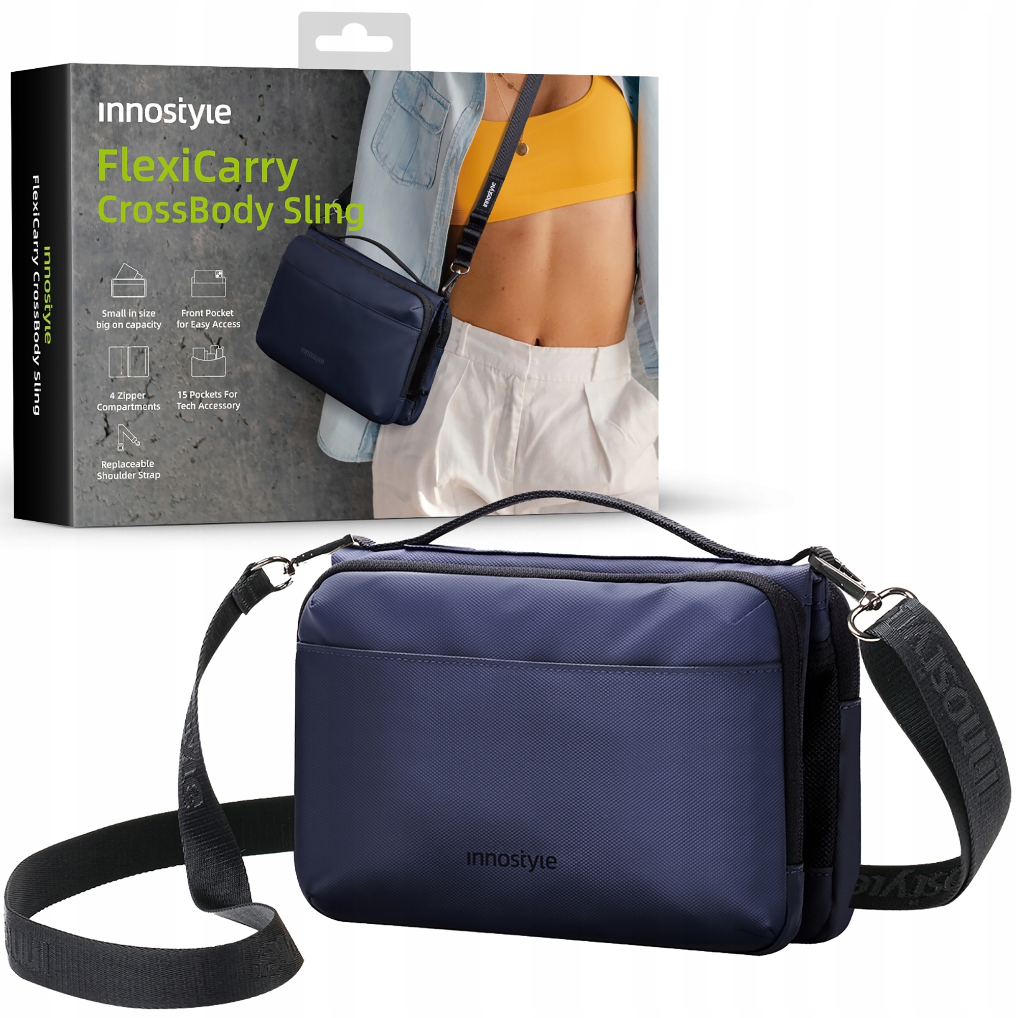 Innostyle Ledvinka Na Rameno Pásek Voděodolná Taška Velká 2L Flexicarry