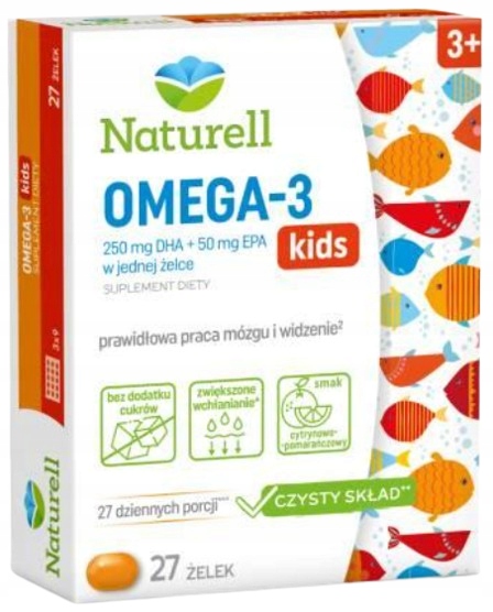 Naturell Omega-3 KIDS 27 żelek DHA + EPA