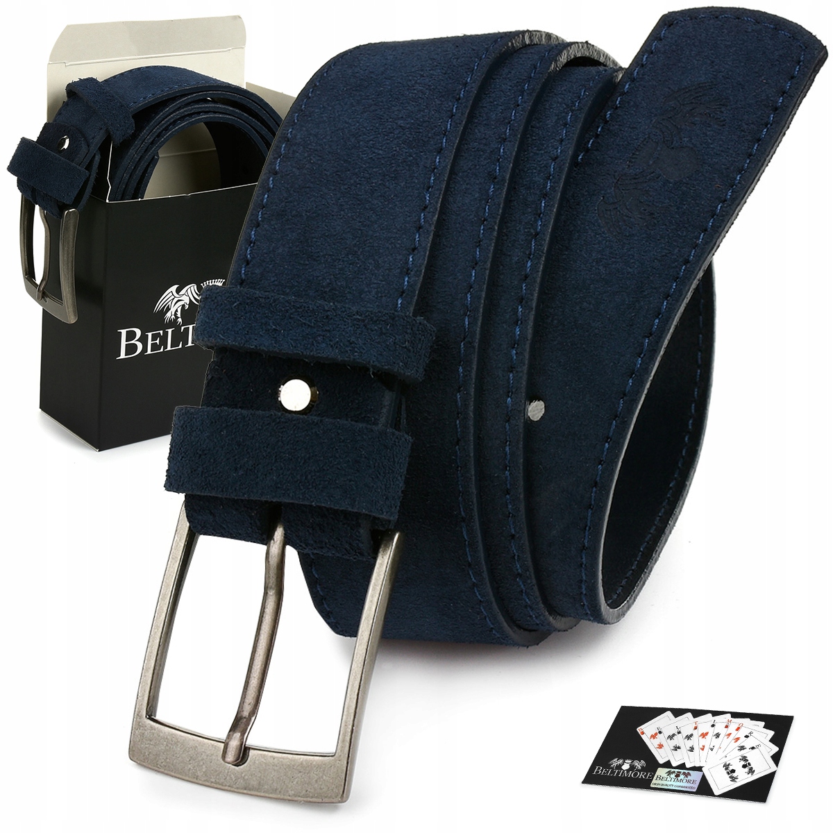 

Męski pasek skórzany Skóra zamsz szeroki Beltimore