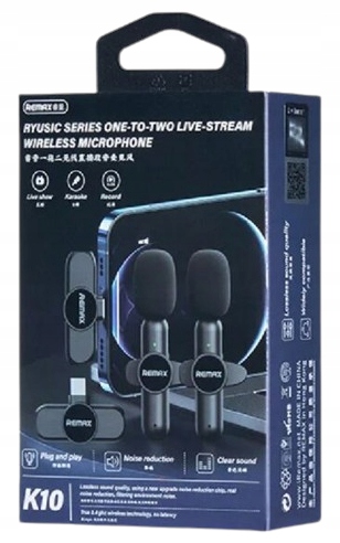 BEZPRZEWODOWE MIKROFONY KRAWATOWE 2w1 dla Streamerów REMAX USB-C Android EAN (GTIN) 6954851217589