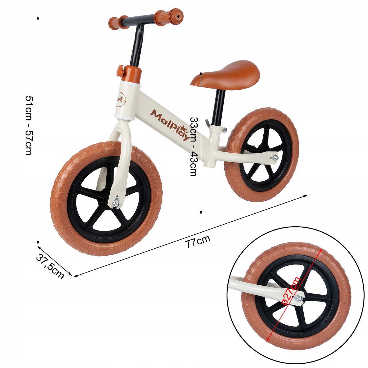 BALANCE BIKE ДИТЯЧИЙ ВЕЛОСИПЕД, ЛЕГКИЙ, РЕГУЛЮВАНИЙ, РУЧКА ТА СІДЛО EAN (GTIN) 5901924234630