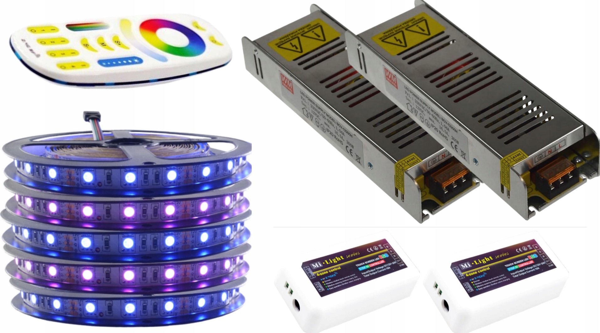 Set Led pásek 300 Rgb 5050 Mi-Light Premium 25 m