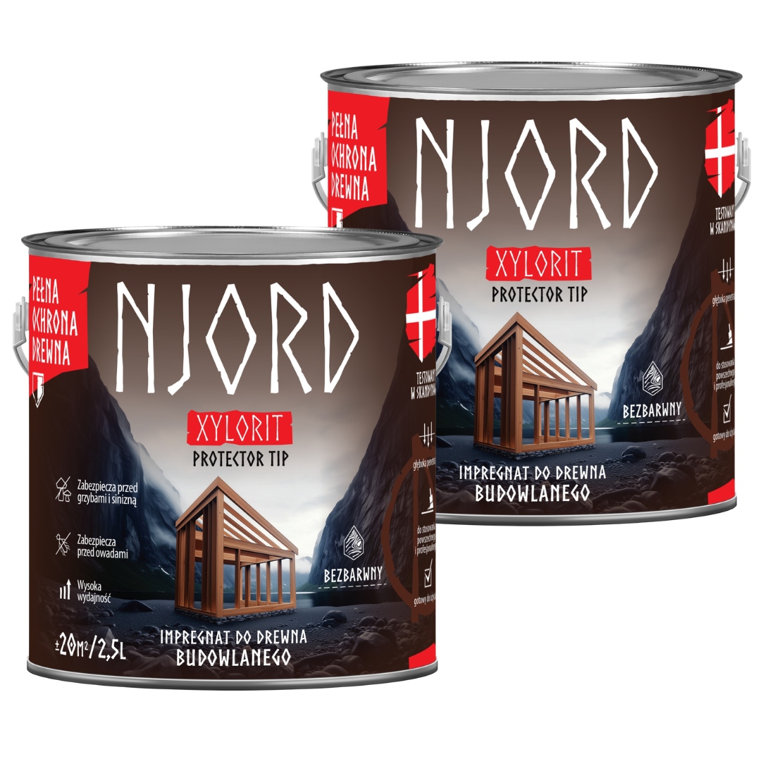 Njord Xylorit Protector 5 L Impregnační Přípravek Na Stavební Dřevo Sada 2X2,5 L