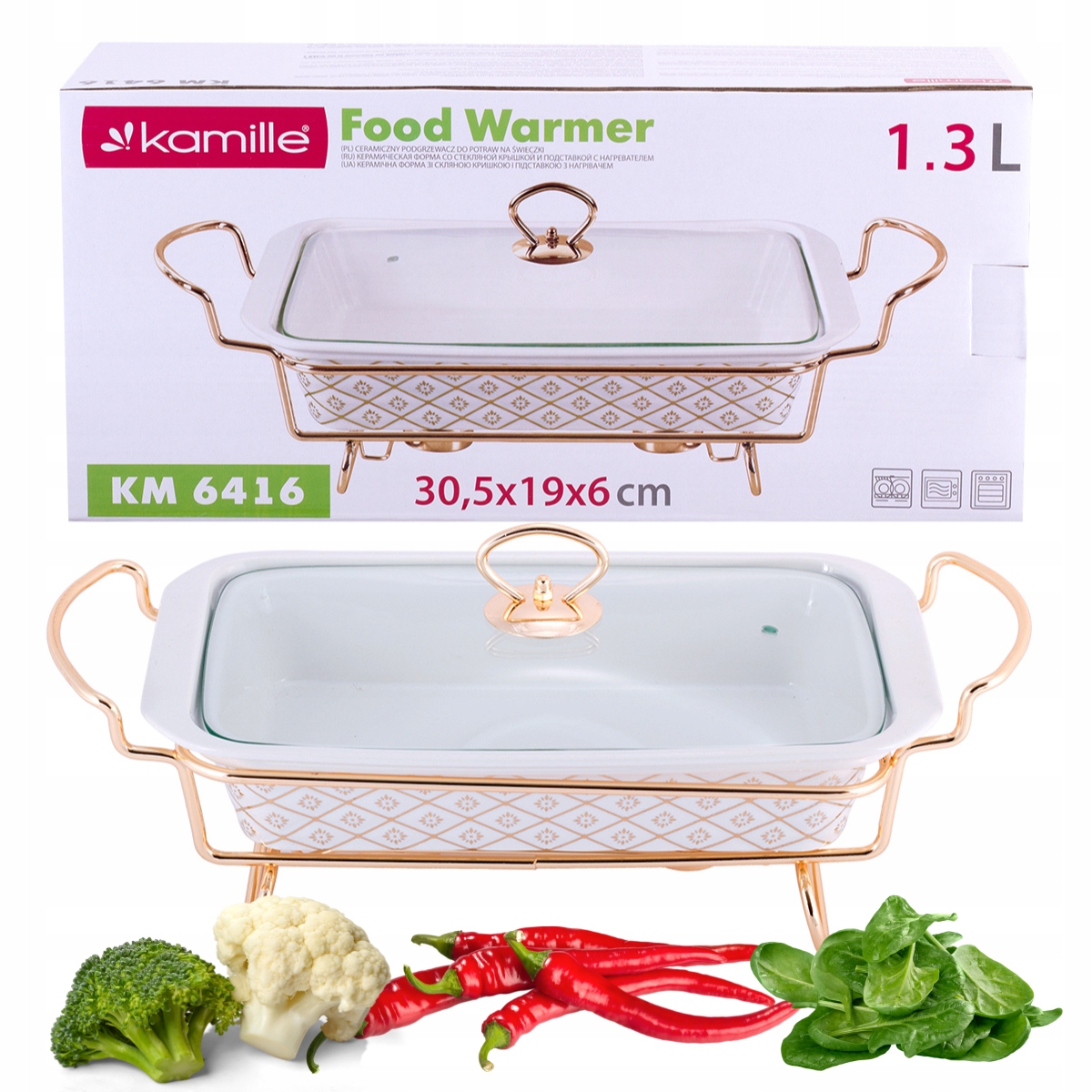 Krásná Žáruvzdorná Keramická Nádoba S Ohřívačem 1,3 L Kamille