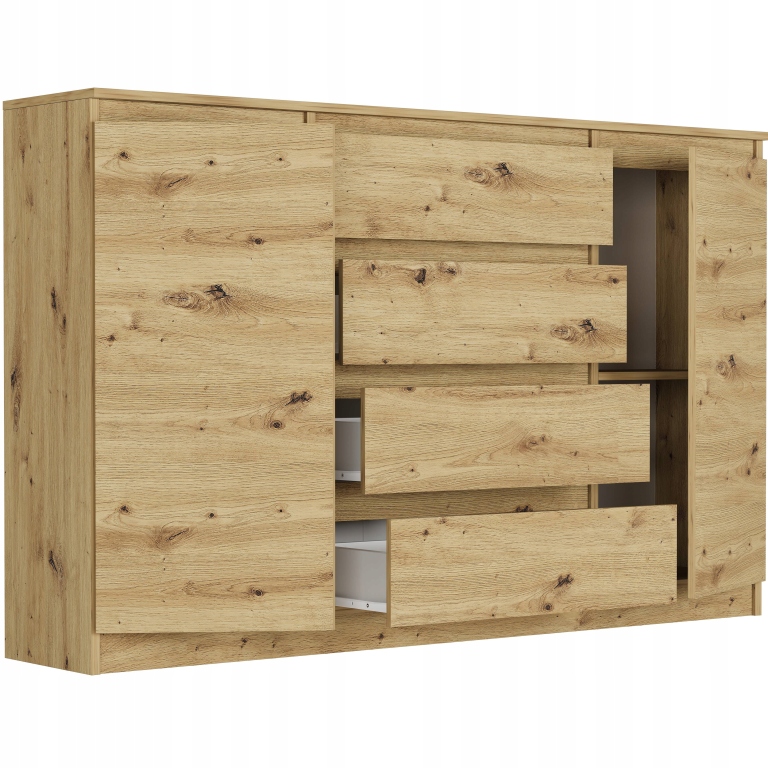 Modna KOMODA 160 SZAFKA 4 SZ. 3 PÓŁKI ARTISAN R160S4