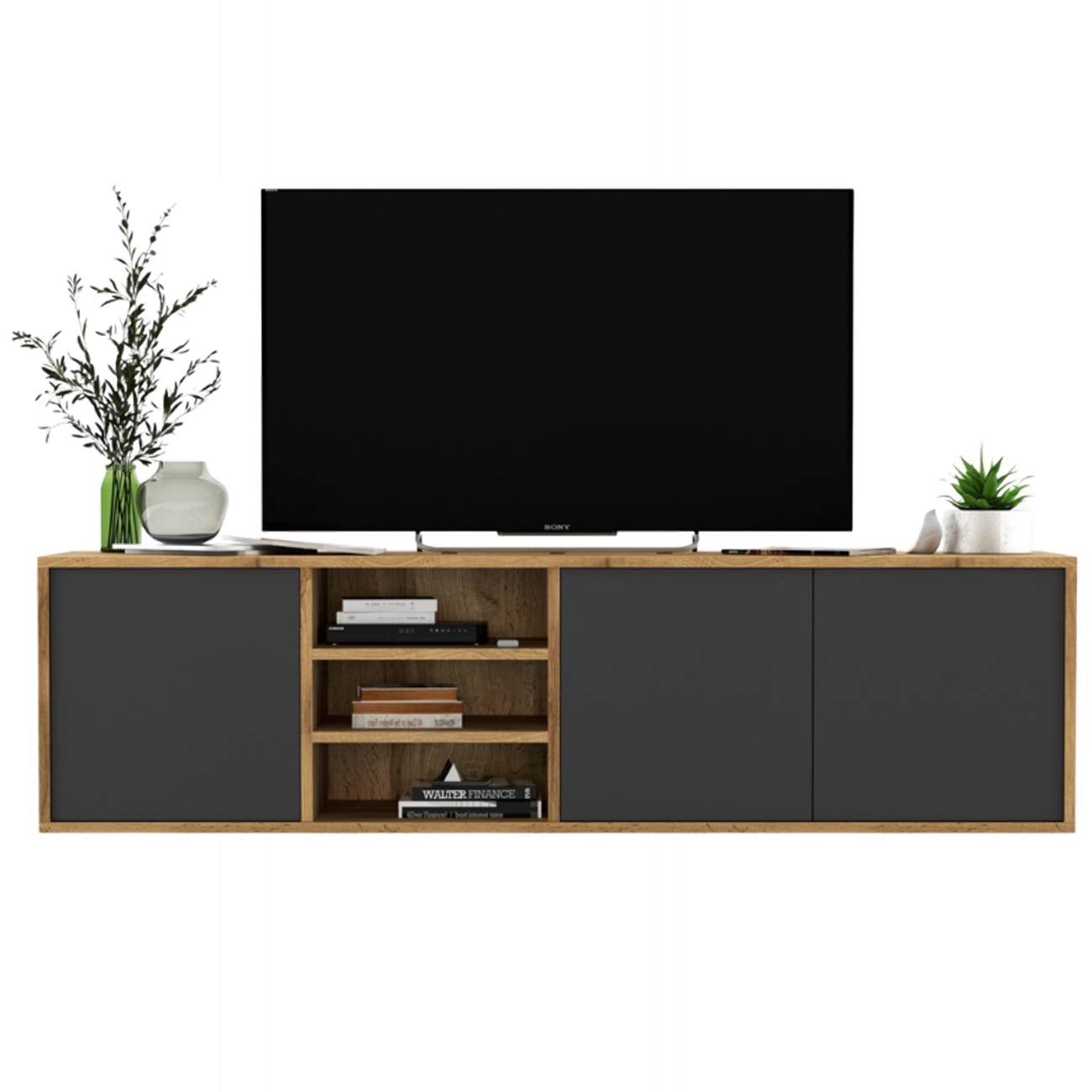 Шкаф RTV подвесной комод Wotan графитовый коврик 150 см