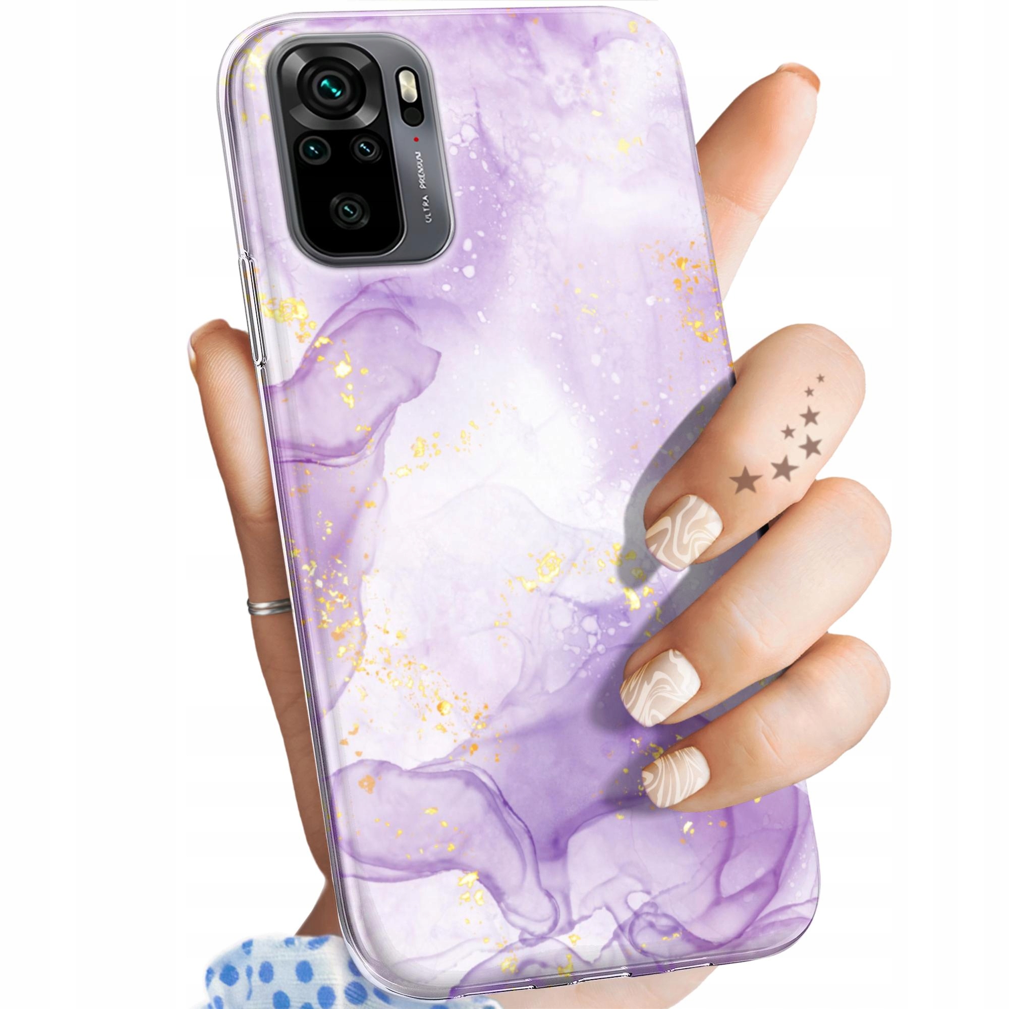 Etui Do Xiaomi Redmi Note 10 Fioletowe Fiolet Kształty Obudowa Case
