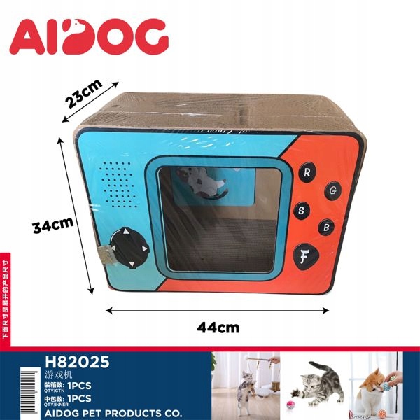 Levně Škrabadlo pro kočky s motivem hry s kočičkou