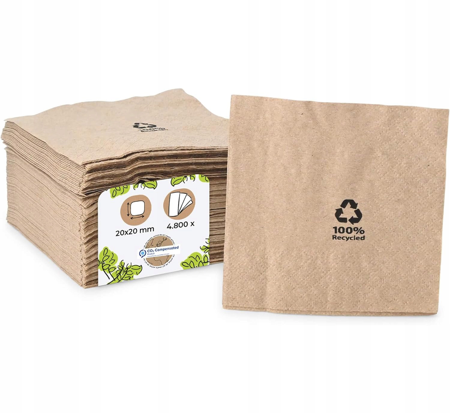 Papierové obrúsky Biozoyg biologicky rozložiteľné kompostovateľné 20 x 20 cm 4800 ks