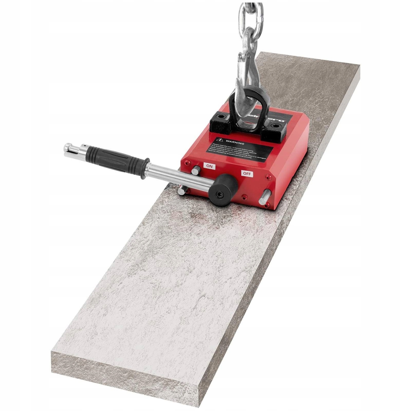 PODNOŚNIK MAGNETYCZNY CHWYTAK DO BLACHY 600 kg Długość 27 cm