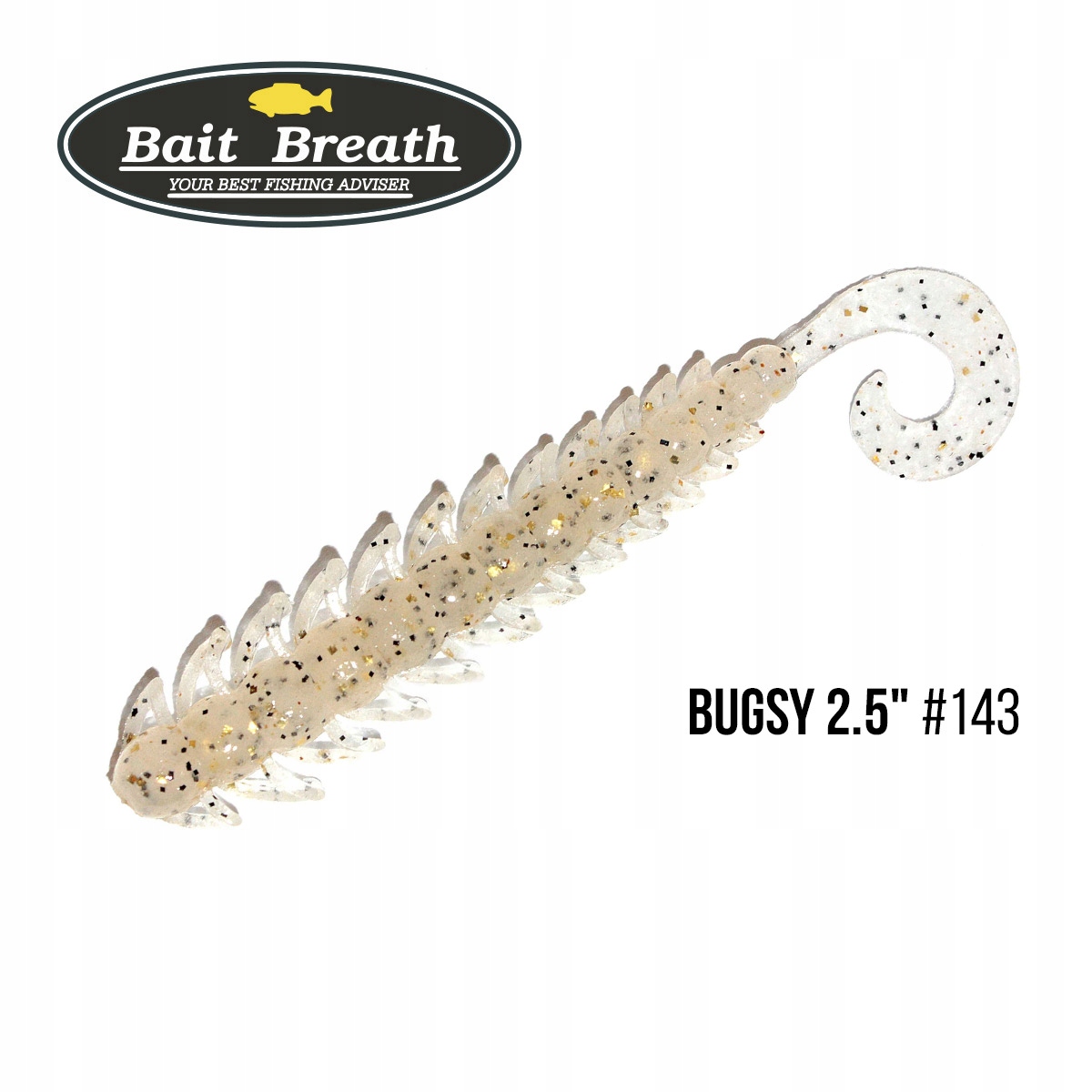 Przynęta miękka Bait Breath Bugsy 2.5" #143 Clear/Black Gold Flake (10 szt)