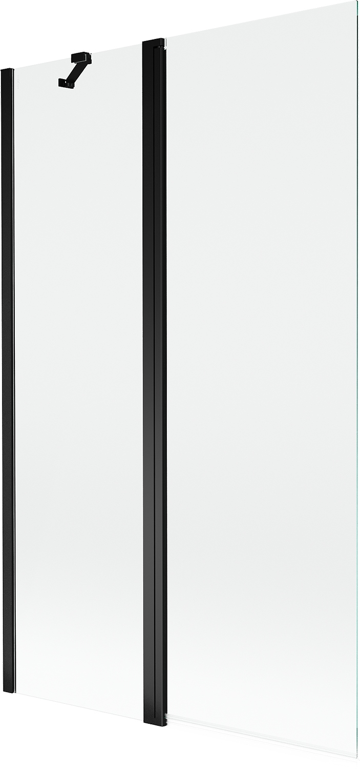 Mexen Mist Parawan Nawannowy 2-SKRZYDŁOWY 110X150 CM Transparent Czarny