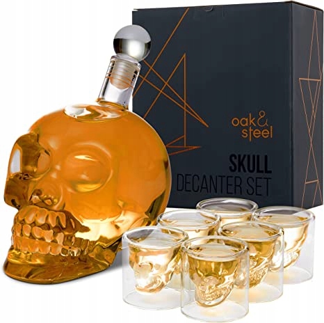 Karafa Na Whisky Lebka 700ml Sada Pohárov
