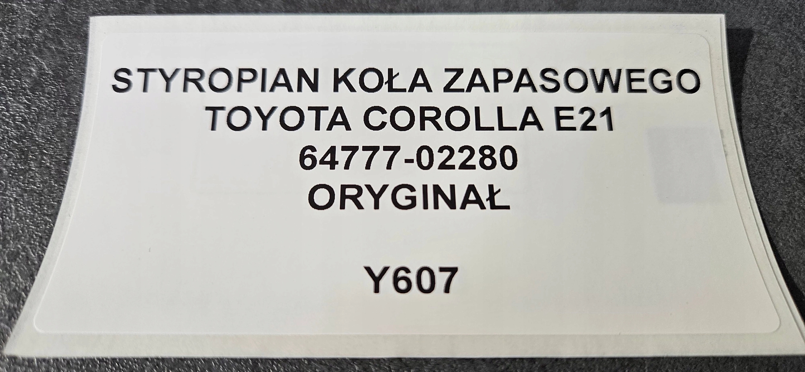 Polystirén kola rezervního TOYOTA COROLLA E21 ORG