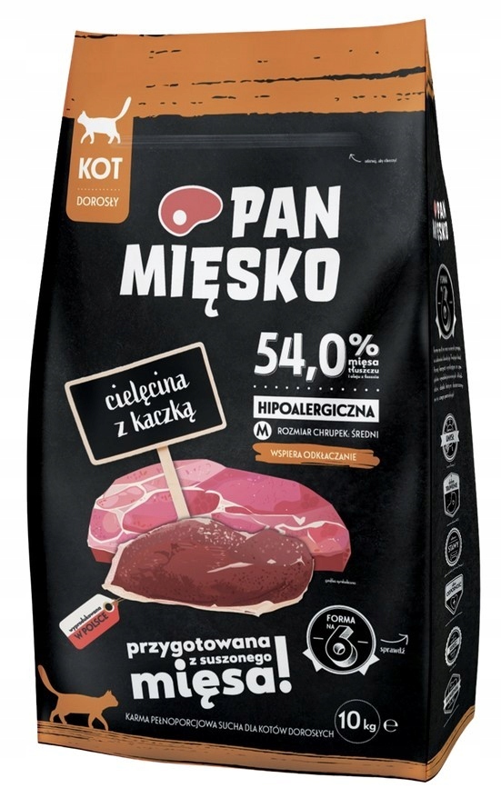 Pan Mięsko Cielęcina z kaczką dla kota M 10kg