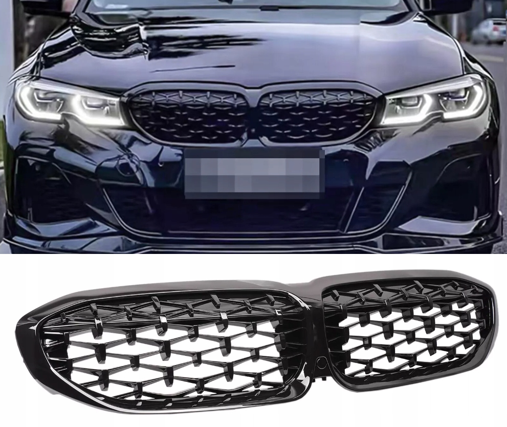Maska Chladiče Ledvinky Atrapa Pro Bmw G20 G21 Przdlift 2019-2022 Černý M3 Look Diamond