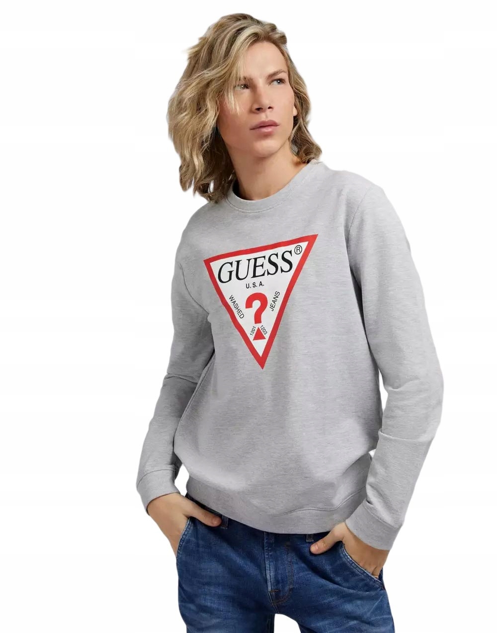Guess Pánská Mikina Audley Cn Fleece Šedá vel. XL