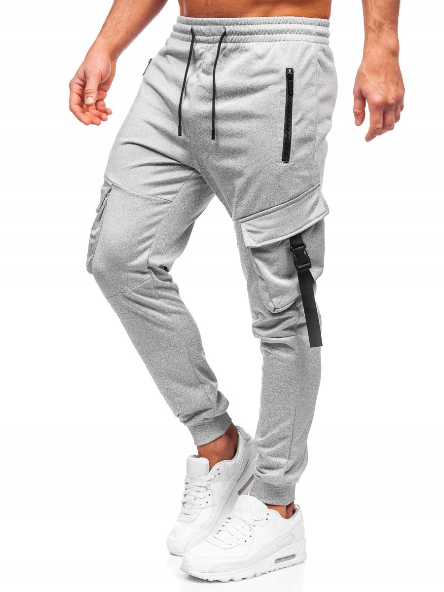 

Spodnie Dresowe Bojówki Szare HS7045 DENLEY_2XL