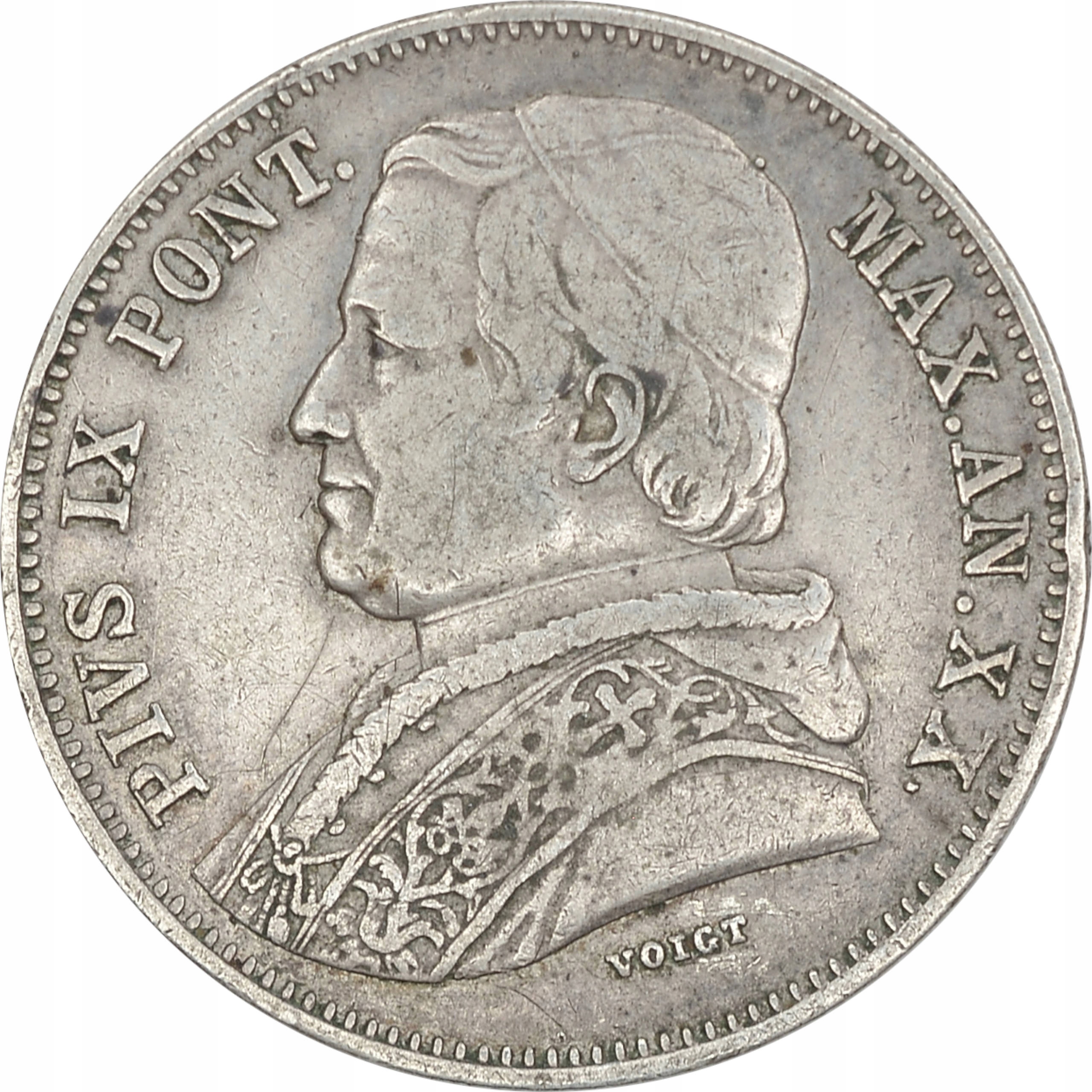 17.PAPIESTWO, PIUS IX, 20 BAIOCCHI 1865/ XX R