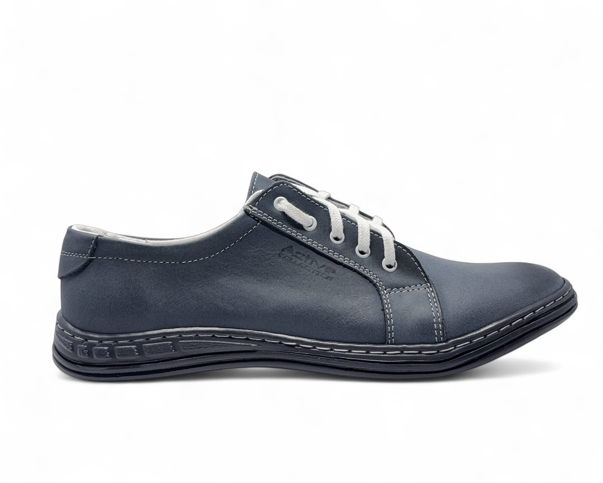 Pánské kožené polobotky 320 Polbut modré, velikost 41