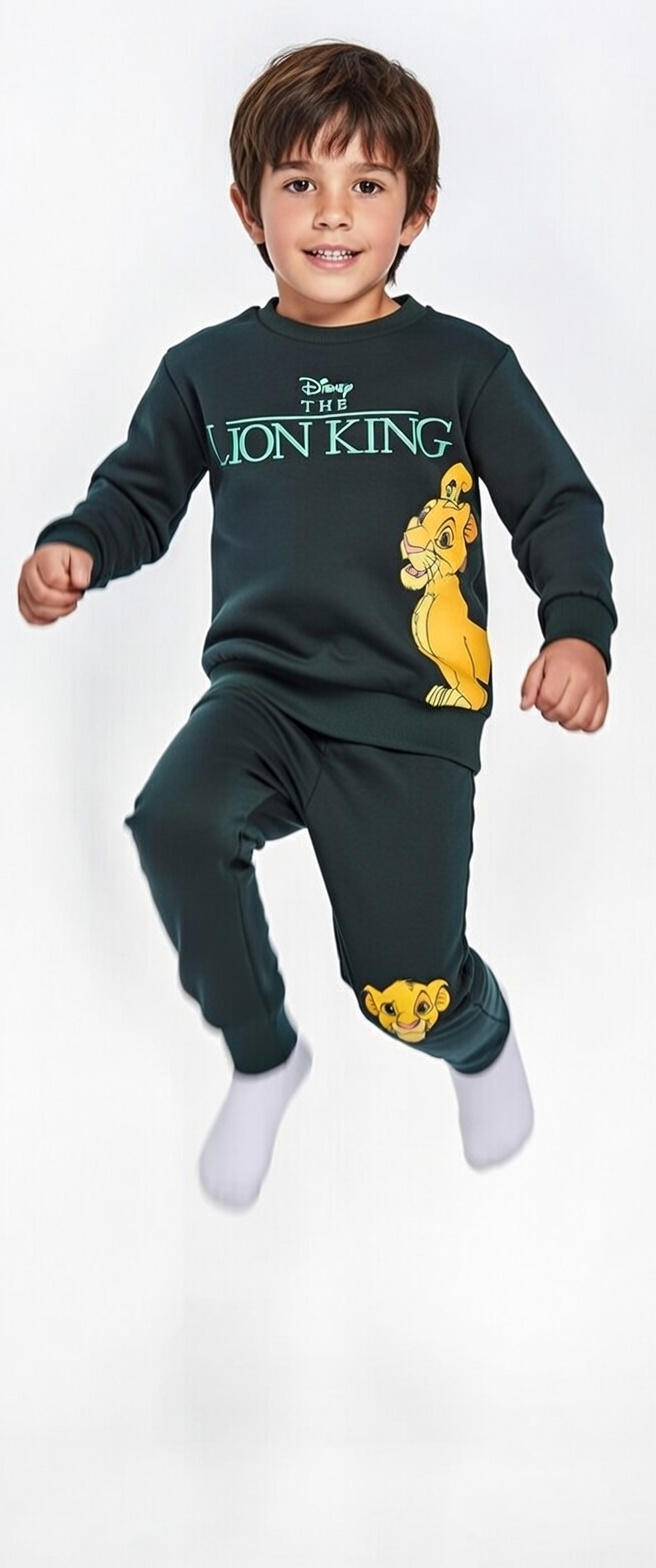 Zielony komplet dresowy Disney The Lion King . Rozmiar 116 cm .