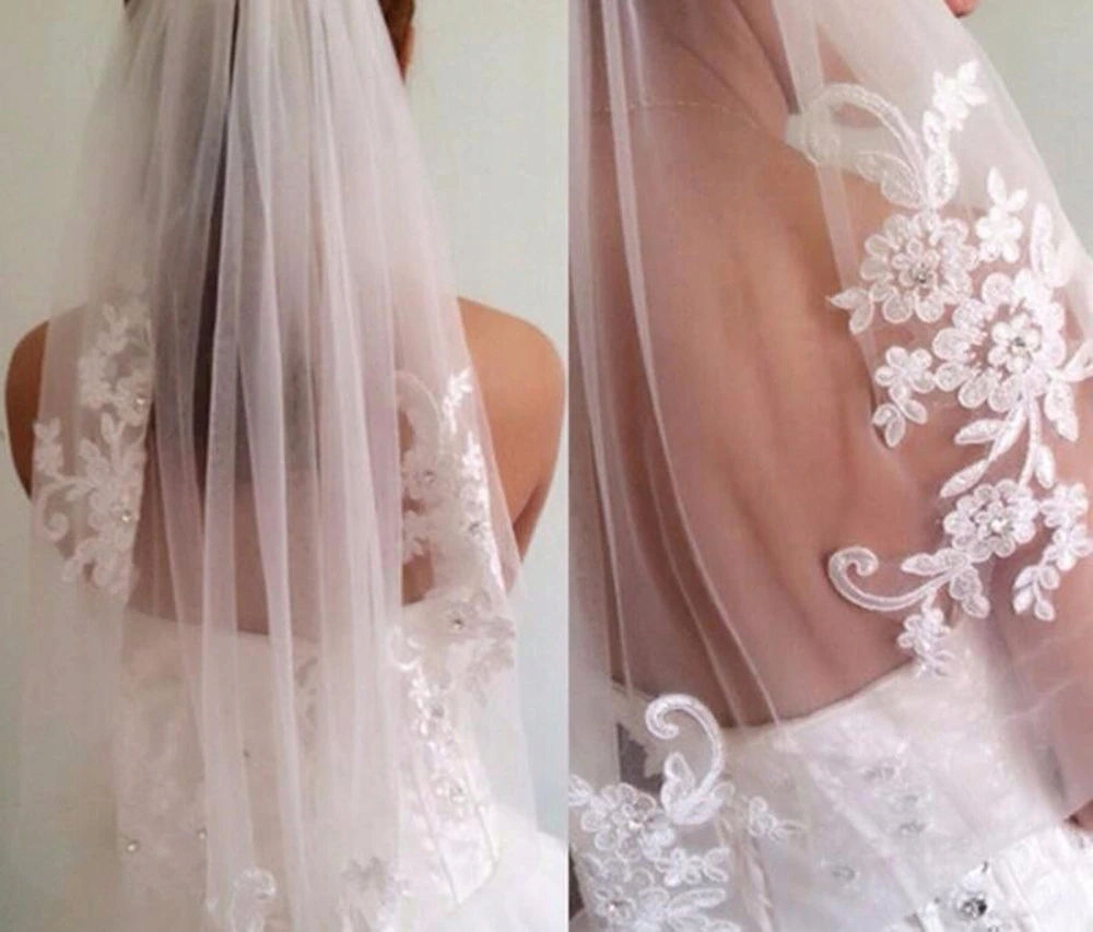 

Welon Ślubny kryształy 90cm Ecru ivory Jakość