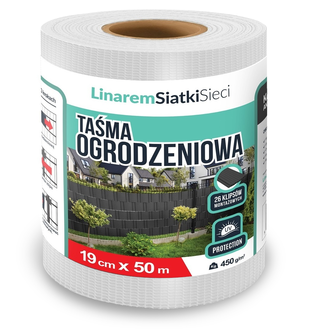 Stínící Panelové Pásy 19 Cm x 50 m Kryt Podložka Na Ploty Bílá Klipsy