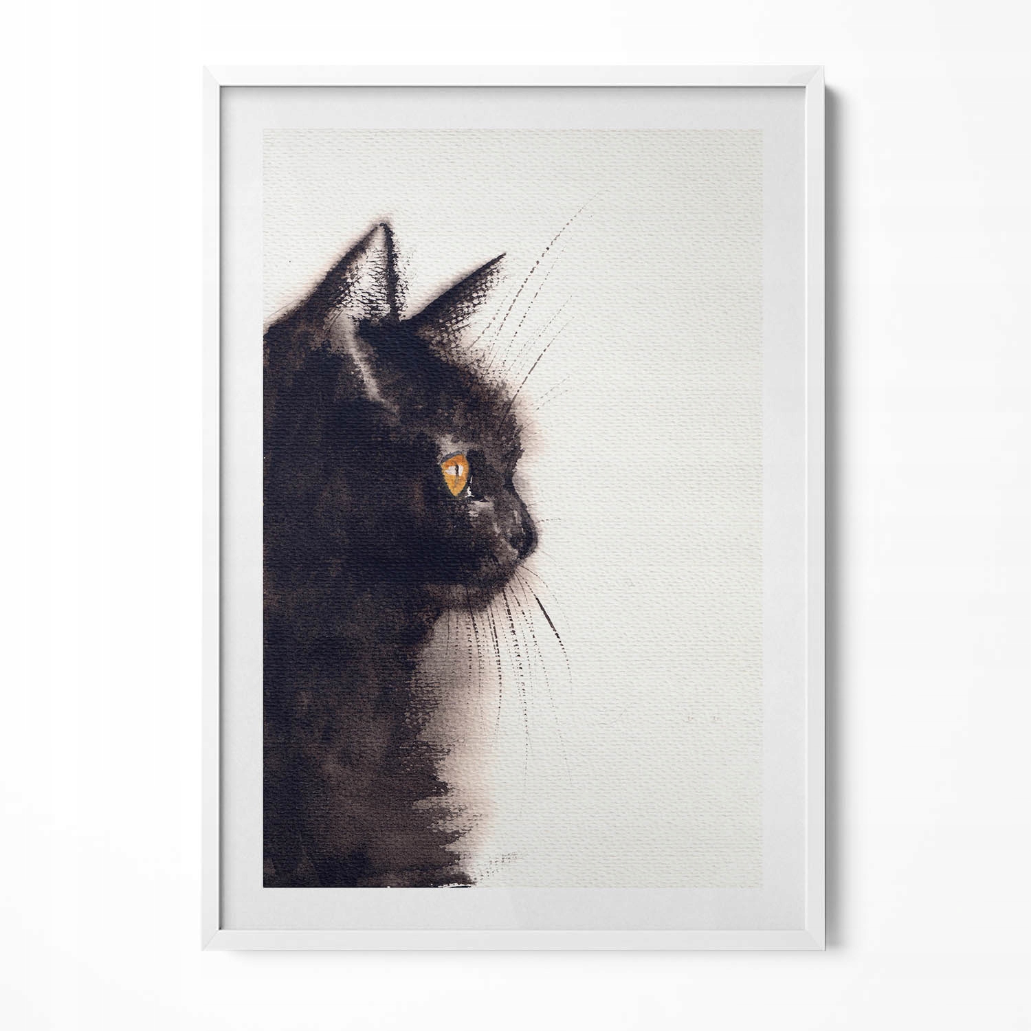 Dekorativní nástěnný obraz do obývacího pokoje kuchyně Portrét černé kočky 70 x 100 cm