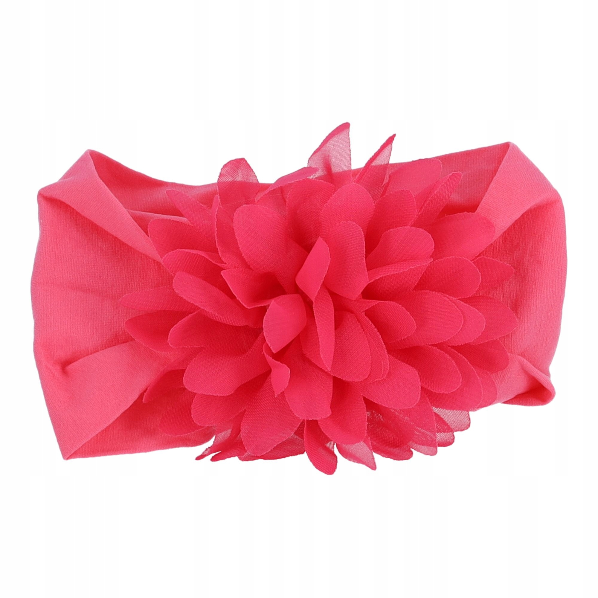 Opaska niemowlęca z kwiatkiem - ciemnoróżowa