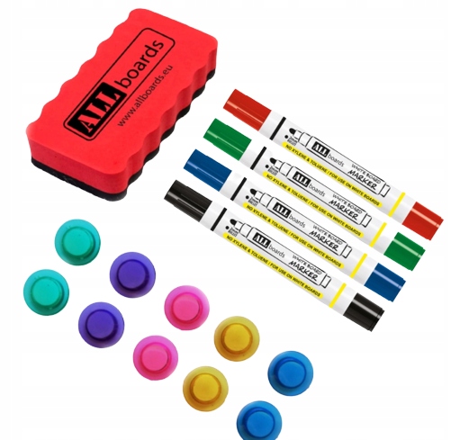 TABLICA MAGNETYCZNA SUCHOŚCIERALNA 90x60+AKCESORIA Stan opakowania oryginalne