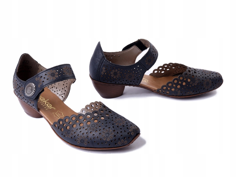 Czółenka damskie Rieker 43753-14 blue r42