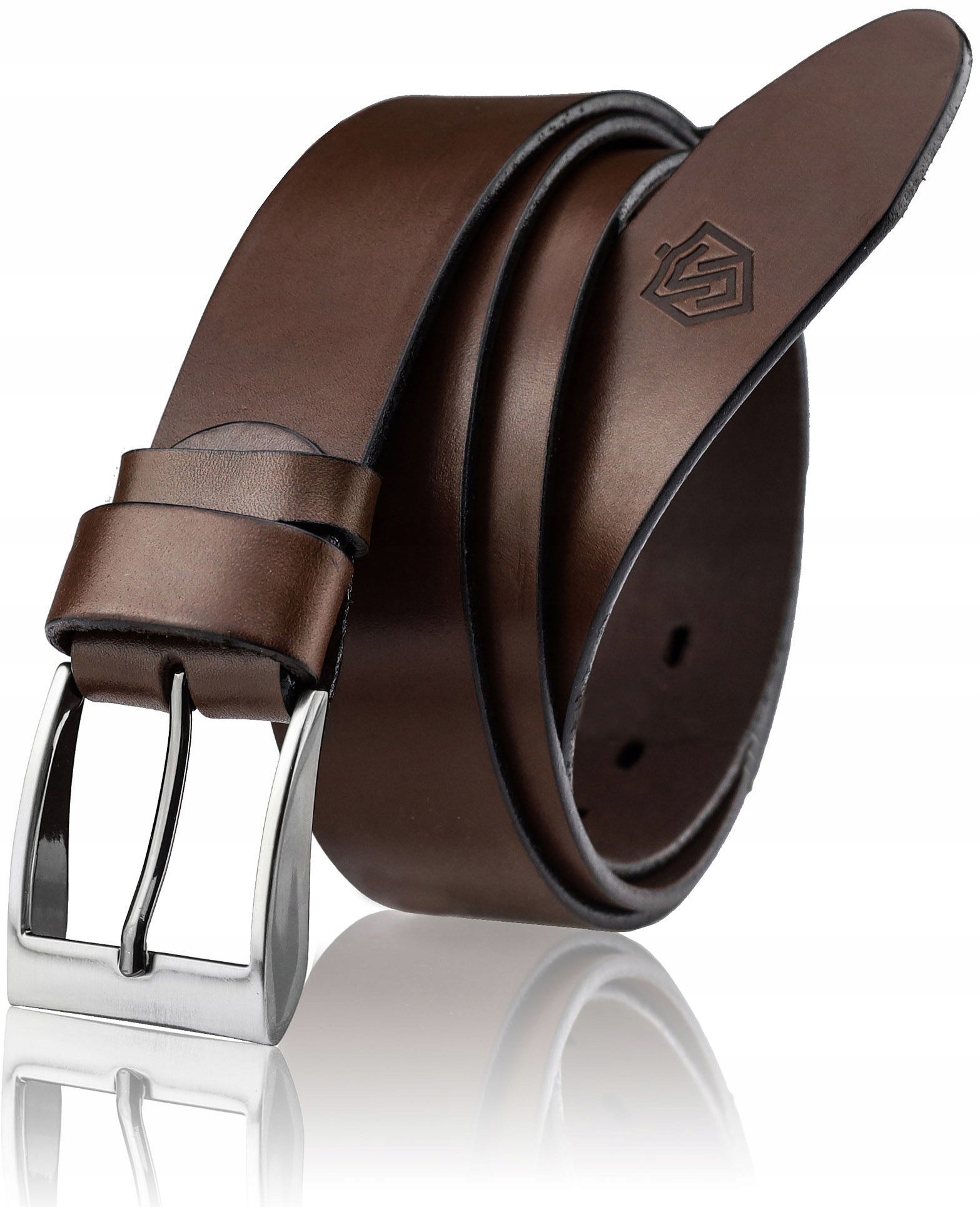 

Męski Pasek Skórzany Stevens Brąz Licowy X3 115cm