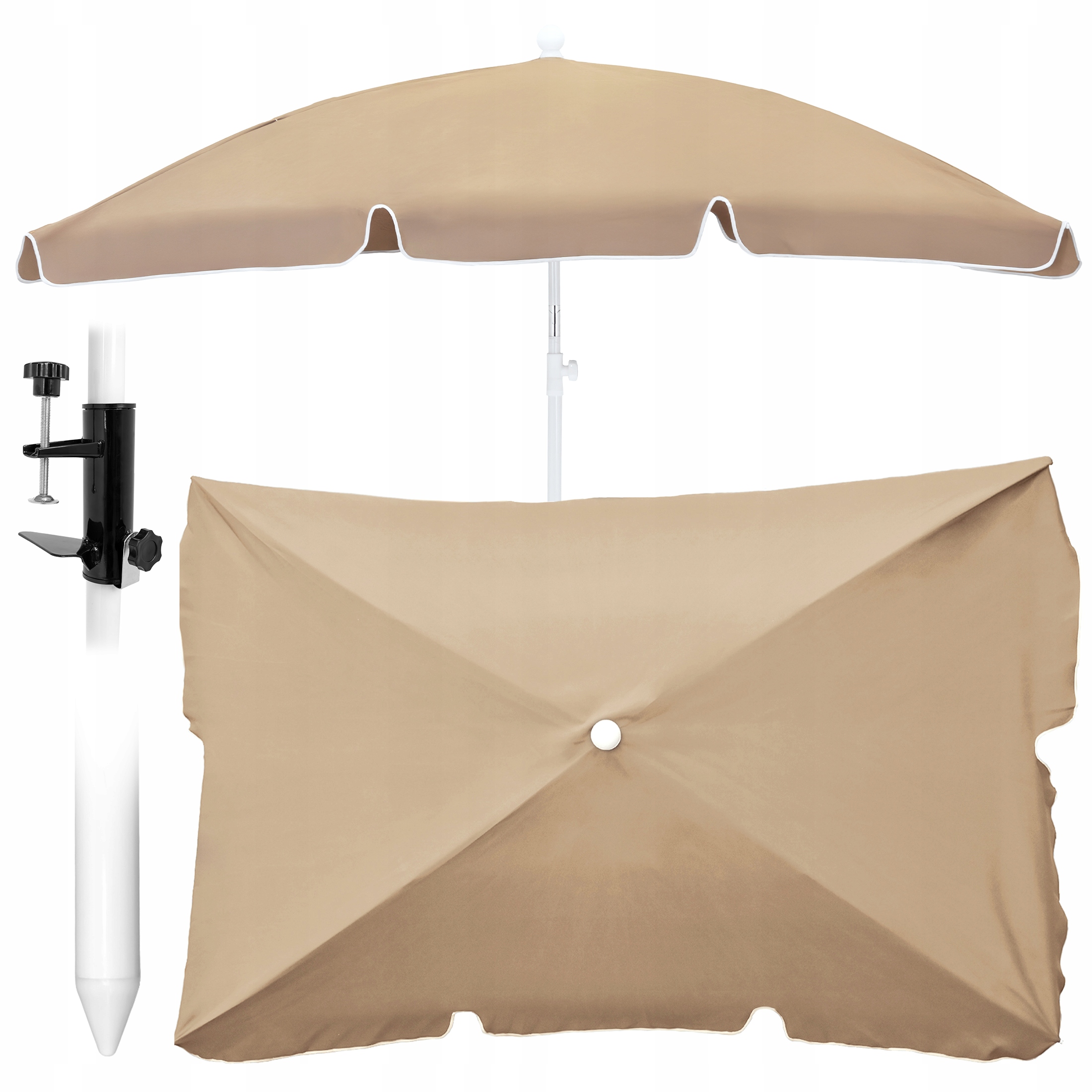 Parasol Ogrodowy plażowy Uchylny mocny średnica 200 cm łamany z uchwytem