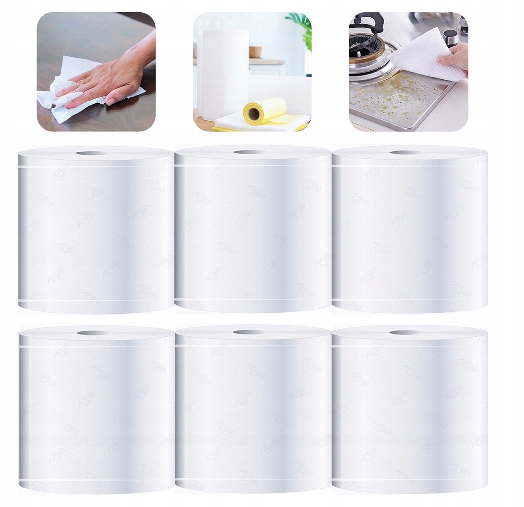 Velký Papírový Ručník bílý v roli čisticí utěrka celulózový Maxi 1200 m 2 W