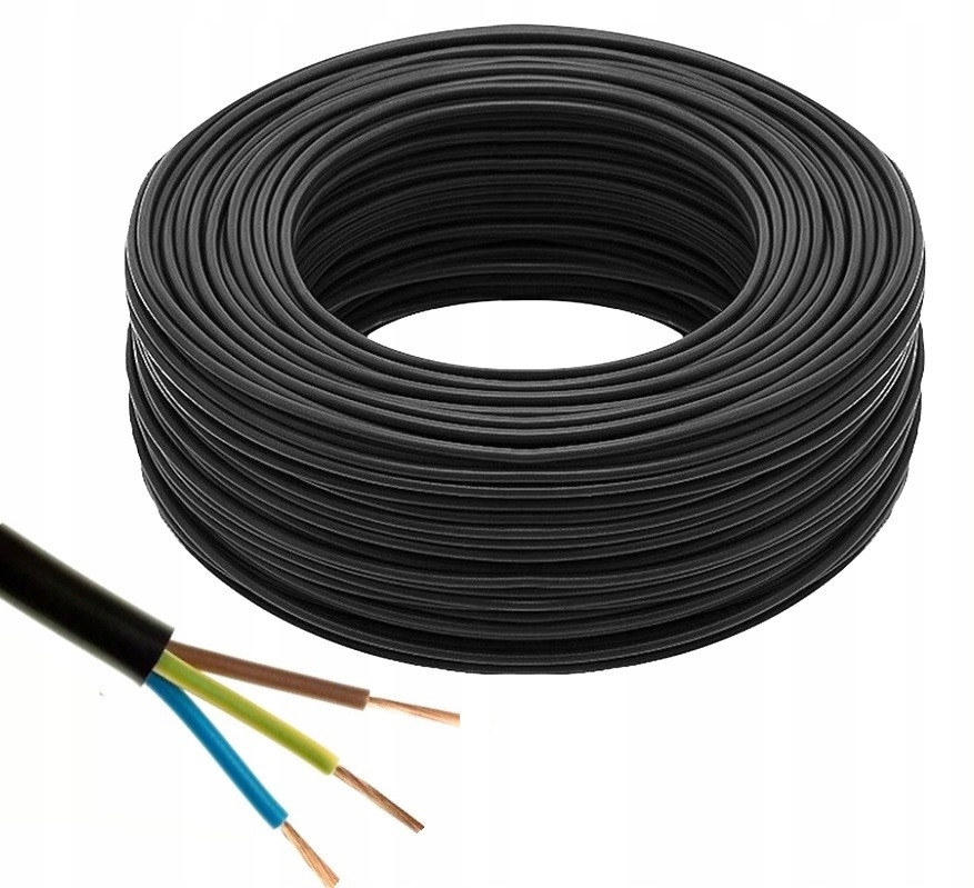 Przewód w gumie OW 3x1,5 H05RR-F 300/500V - 10mb