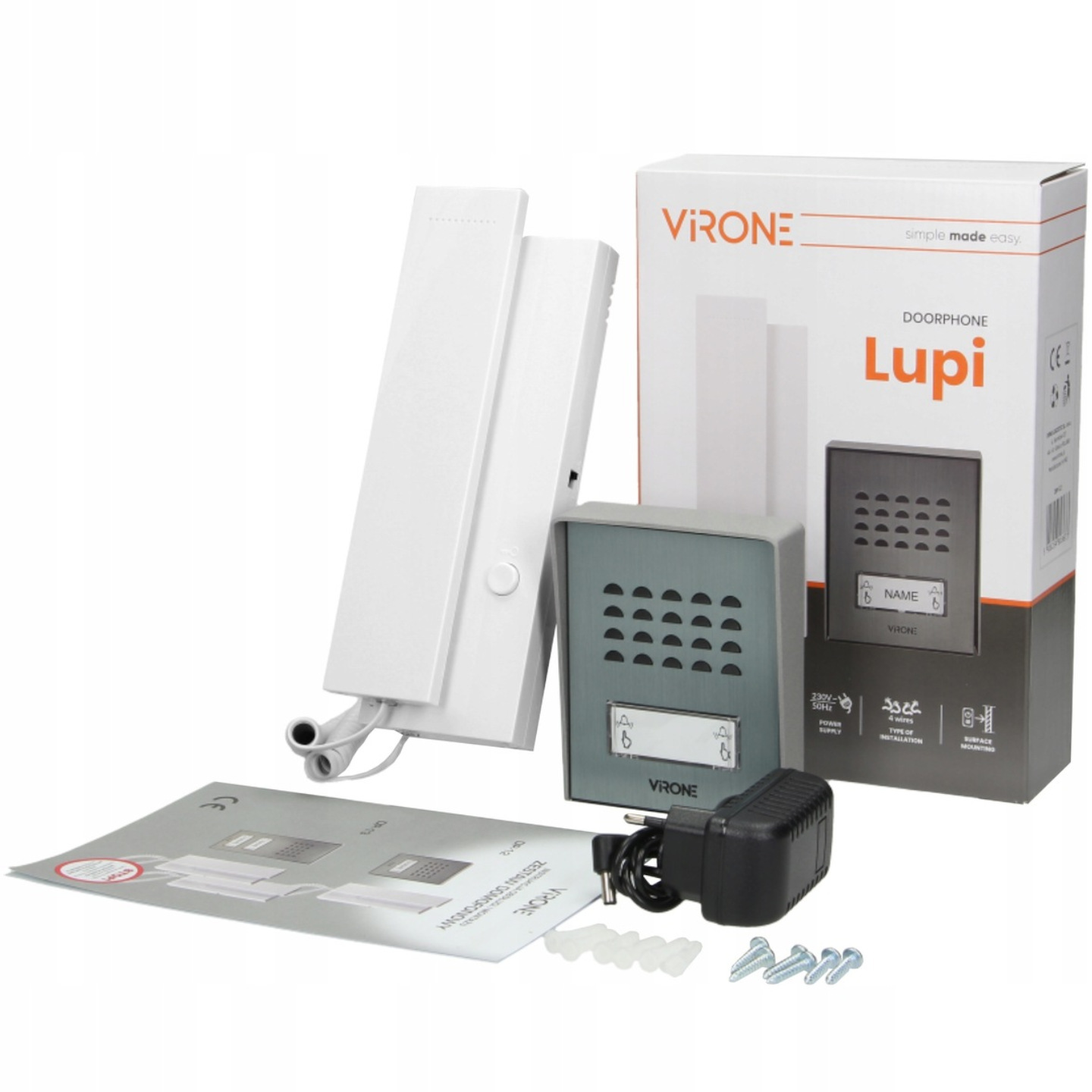 Domofon Do Branky Dveří Jednorodinný Nástěnný S Ochrannou Stříškou IP44