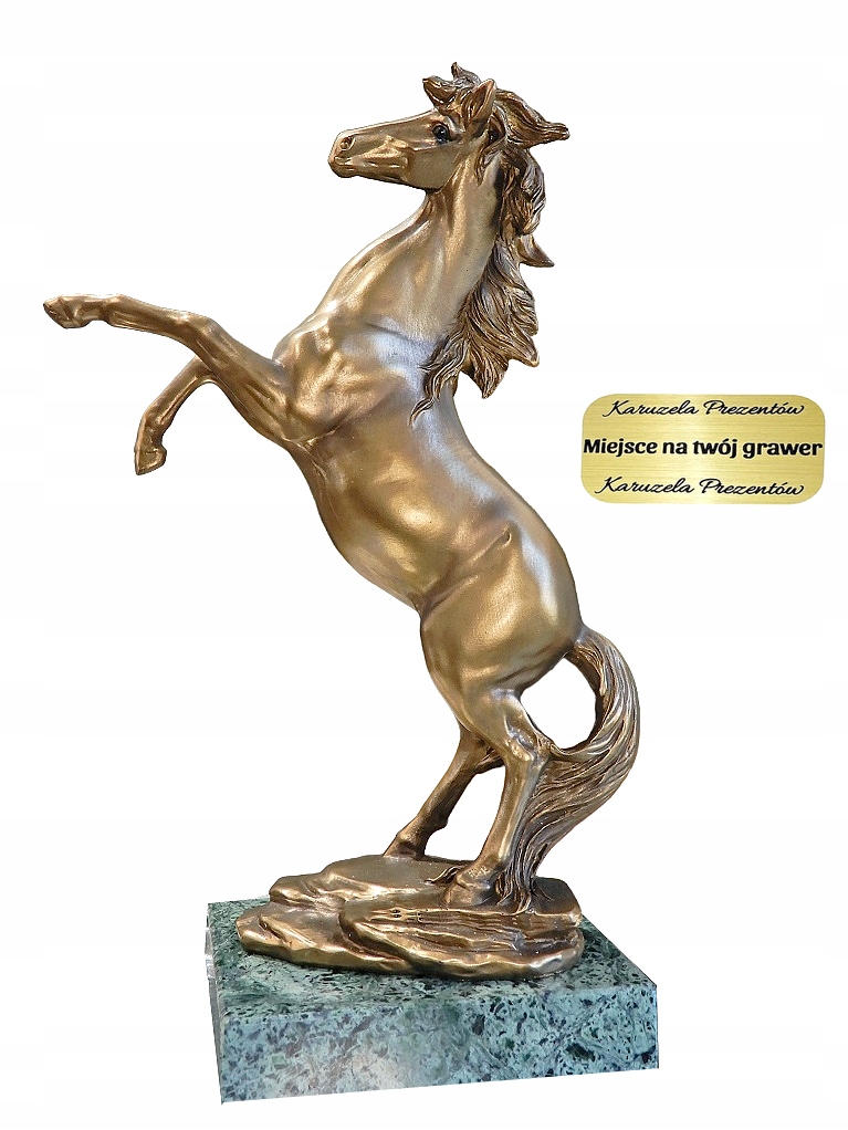 Kůň Rumak Ogier Arab Ve Stojce Figurka Jako Dárek Na Mramorové Podložce