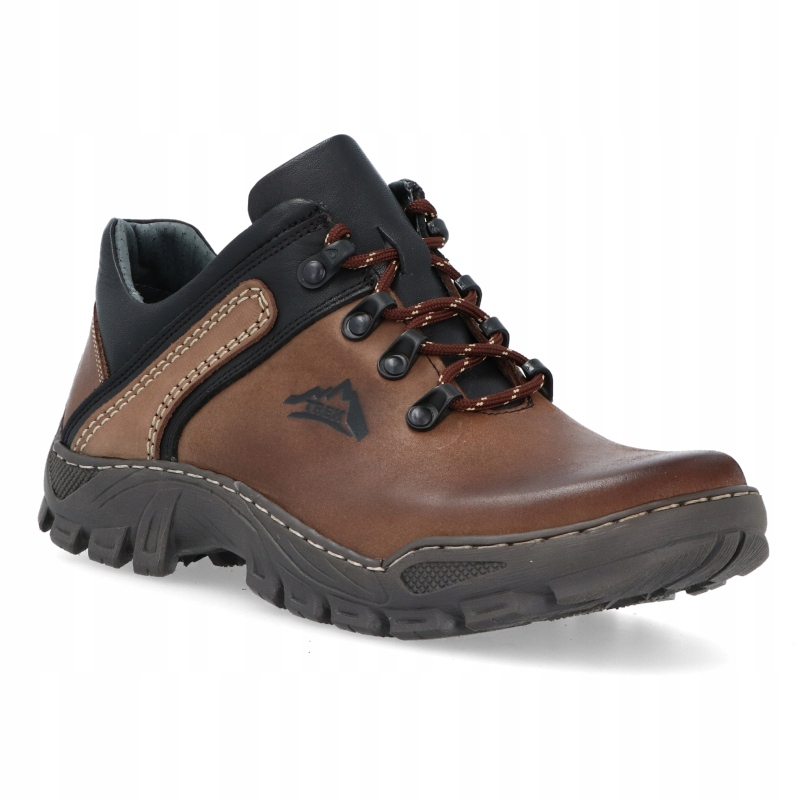 OBUWIE TREKKINGOWE MĘSKIE SKÓRA 036 BRĄZOWY R 47 Kod producenta 036 OL