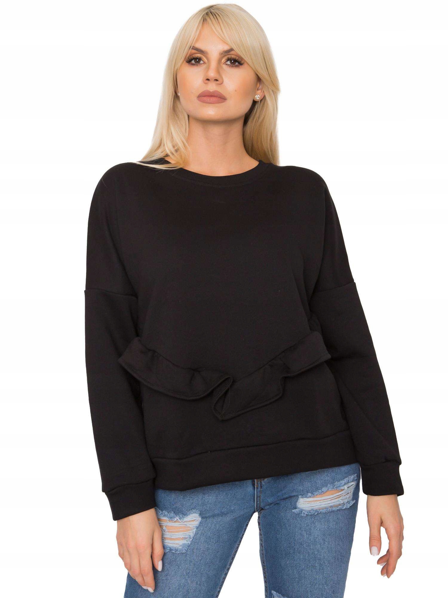 

Bluza Damska Falbana okrągły dekolt - S/m