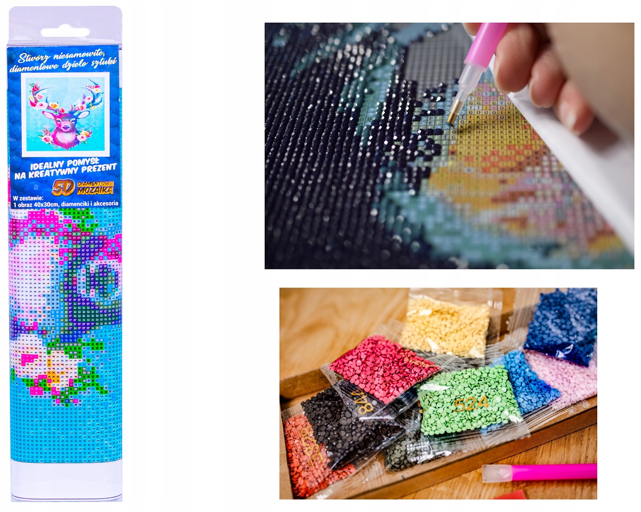 Diamond Painting Haft Diamentowy Mozaika Zestaw 5D Wiek dziecka 3 lata +