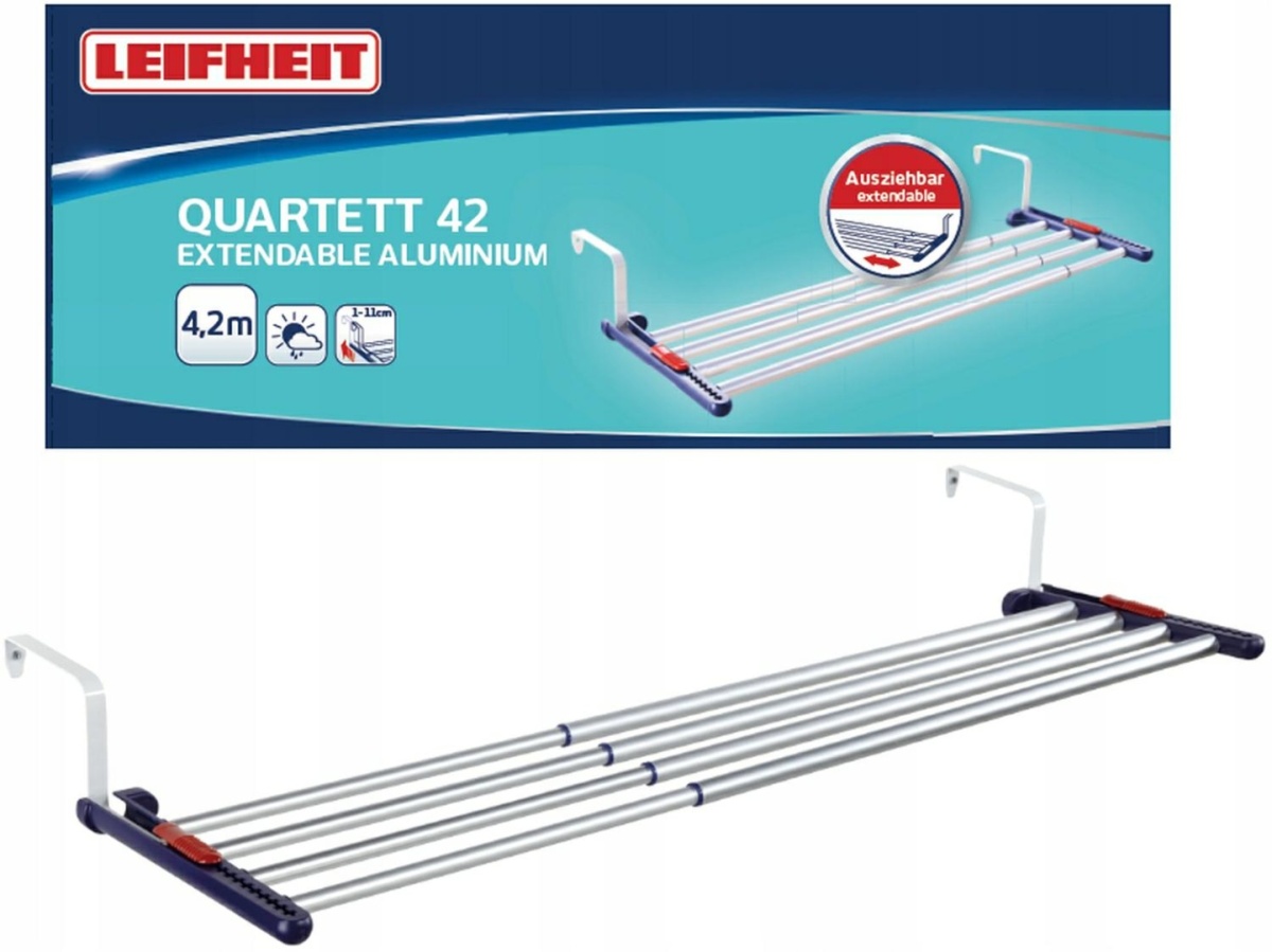 Levně Leifheit Sušák Quartett 42 Extendable Aluminium 81413.