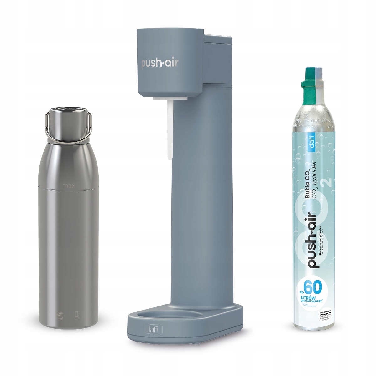 Pushair výrobník sody Dafi Ocelový CO2 bombička ocelová láhev 0,75
