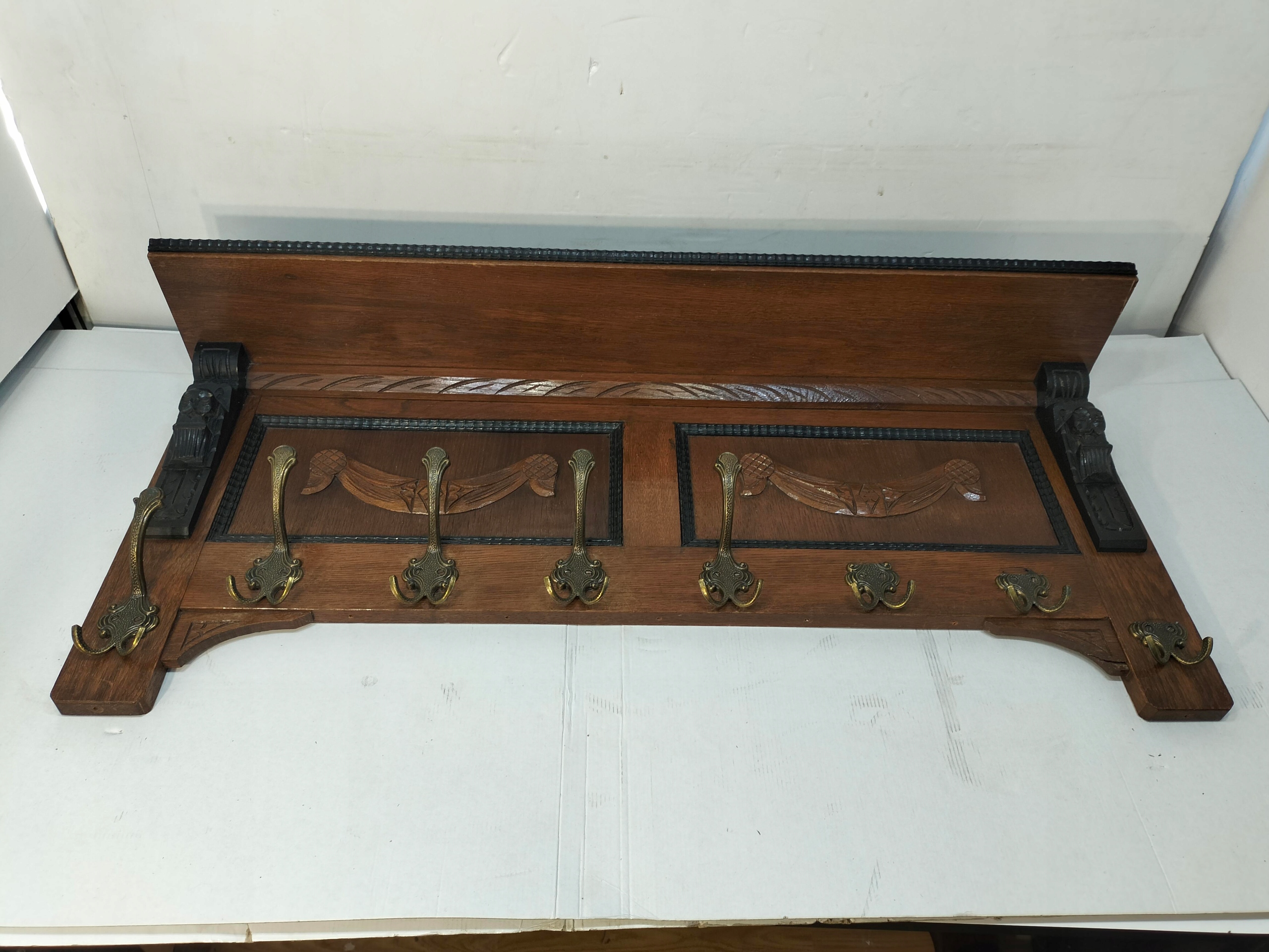 ВЕШАЛКА ДЕРЕВЯННАЯ ПОДВЕСНАЯ АНТИКВАРИАТ