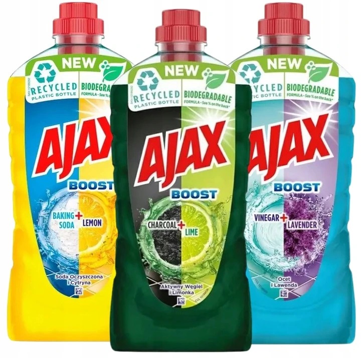 

Zestaw MIX 3x płyn Ajax MIX Boost Soda Ocet Węgiel