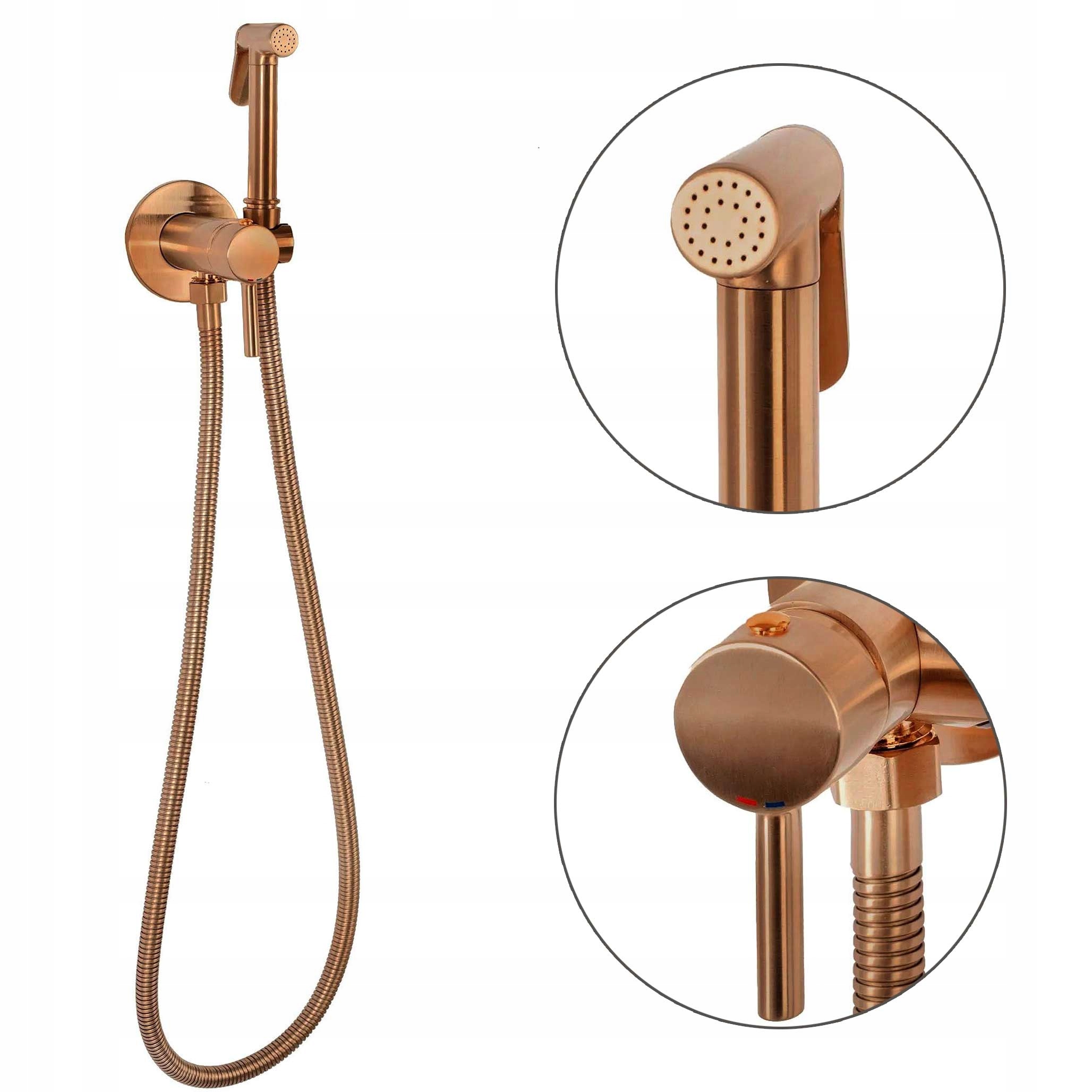 Podomietková bidetová batéria Meď Kartáčovaná Lungo Loop Bidetka Sprej