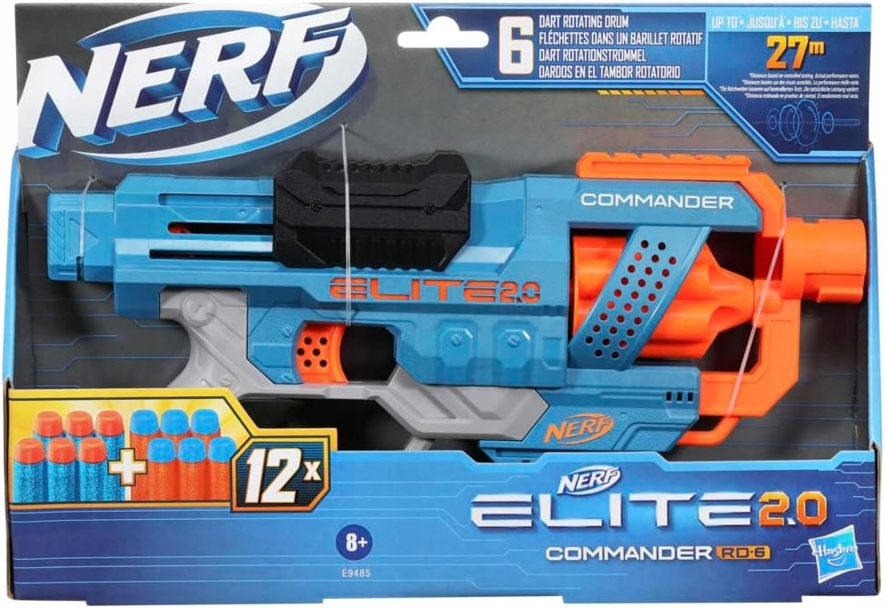 Wyrzutnia Nerf Elite 2.0 Commander RD-6 (12 oryginalnych strzałek Nerf) Rodzaj pistolety